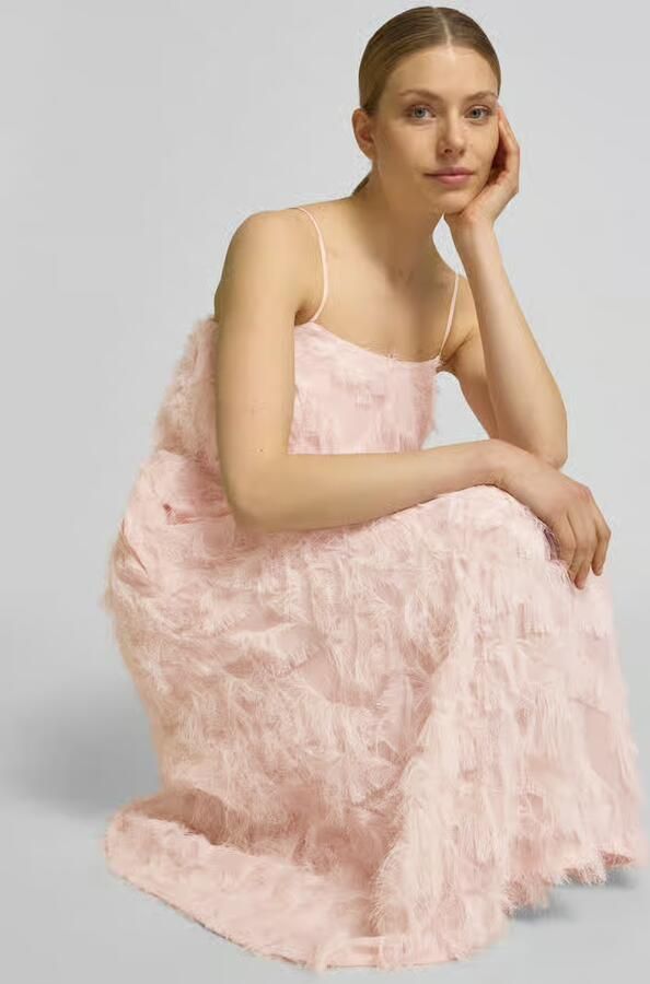 Selected midi-jurk met franjes model 'MYLINE'