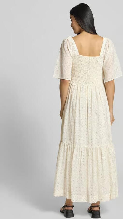 Selected Midi-jurk met smokdetails model 'DORA'