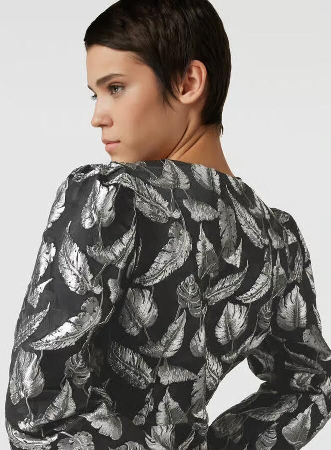 SELECTED FEMME Dames Jurken Slfpaula Silver Leaf Ls Short Dress Zilver