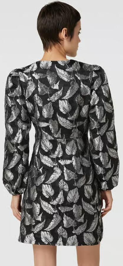 SELECTED FEMME Dames Jurken Slfpaula Silver Leaf Ls Short Dress Zilver - Foto 4