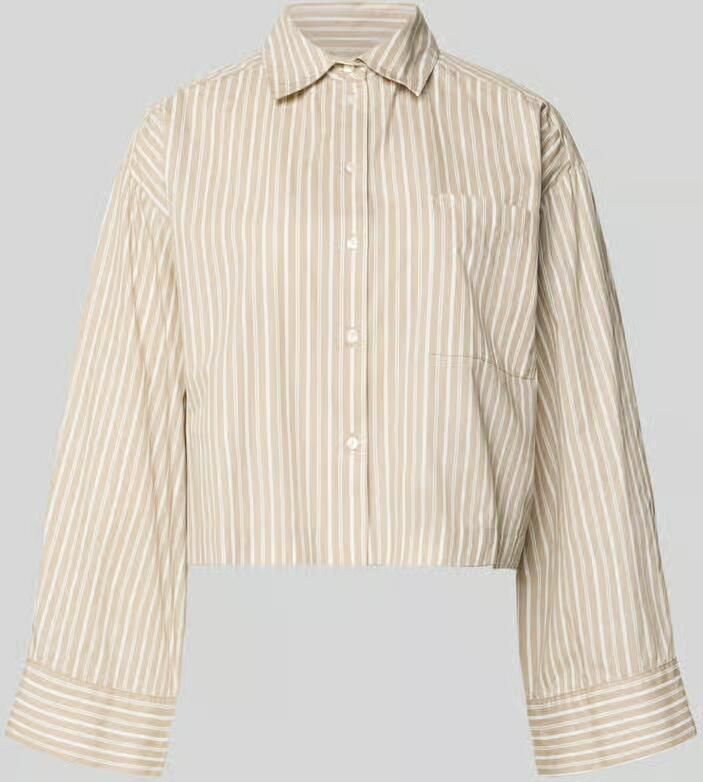 Selected Oversized overhemdblouse van pure biologische katoen model 'Astha' - Foto 4