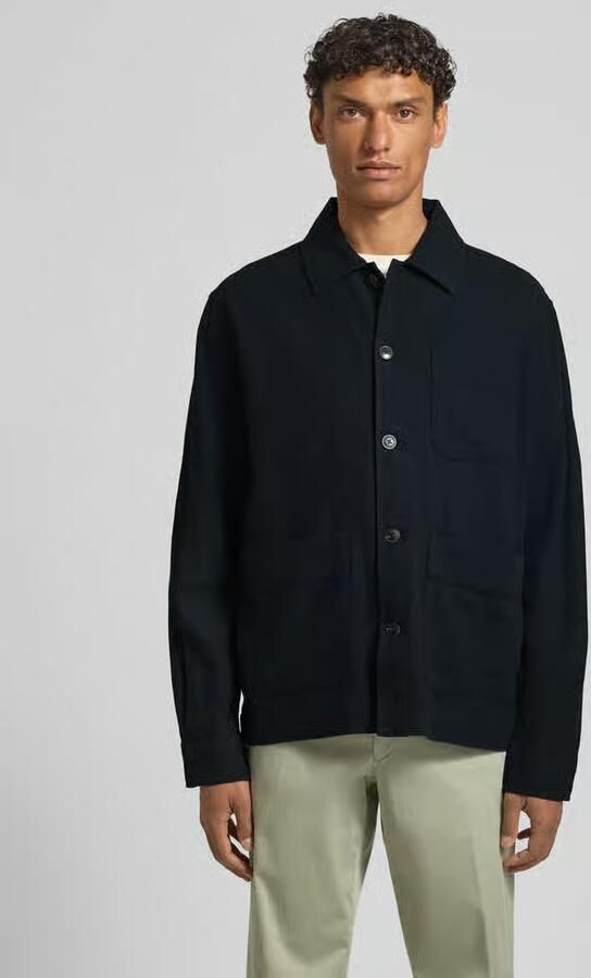 Selected Oversized overshirt van mix van katoen en linnen model 'OTTO BRODY' - Foto 3