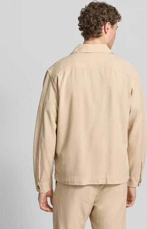 Selected Oversized overshirt van mix van katoen en linnen model 'OTTO BRODY'