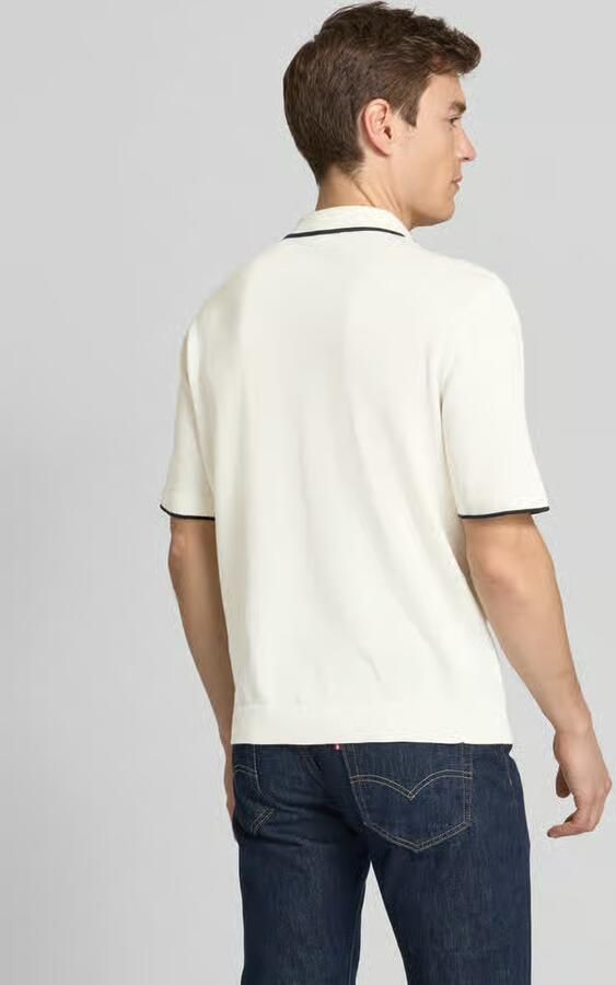 SELECTED HOMME Heren Polo's & T-shirts Slhfave Sport Zip Ss Polo Noos Wit - Foto 5