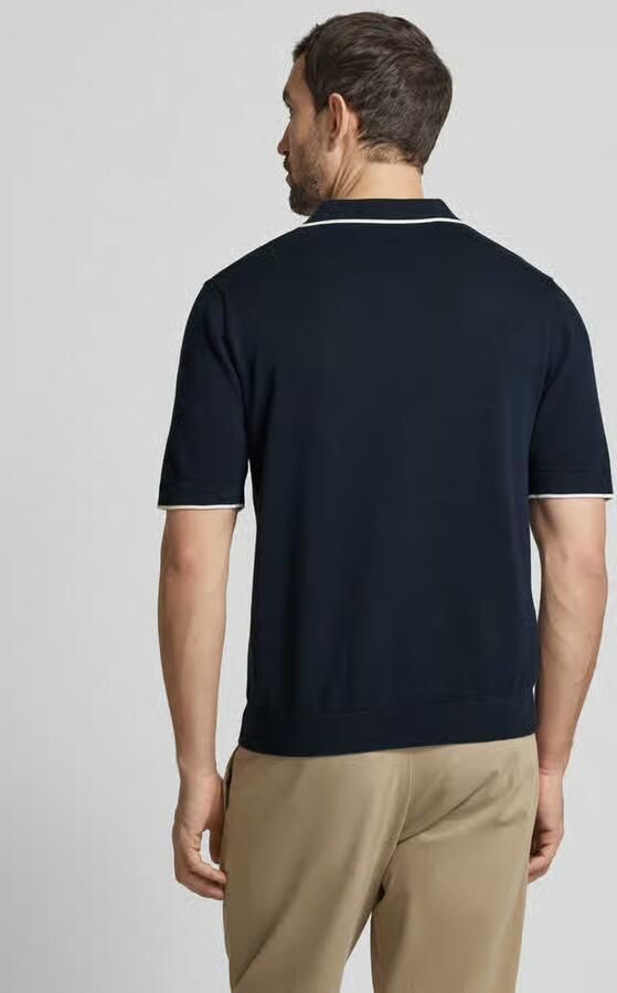 SELECTED HOMME Heren Polo's & T-shirts Slhfave Sport Zip Ss Polo Noos Donkerblauw - Foto 5