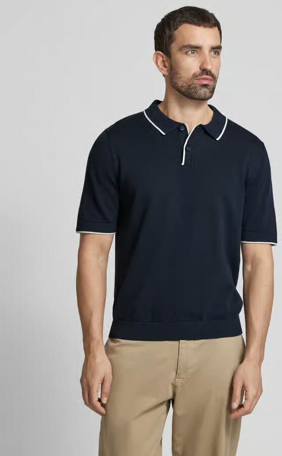 SELECTED HOMME Heren Polo's & T-shirts Slhfave Sport Zip Ss Polo Noos Donkerblauw - Foto 6