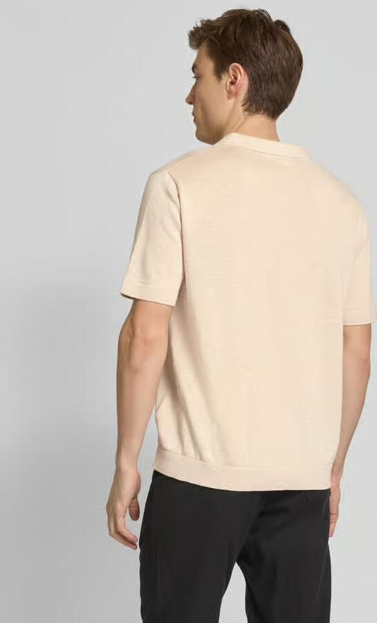 SELECTED MEN Heren Polo's & T-shirts Slhmattis Ss Knit Sun Open Polo Noos Creme - Foto 18