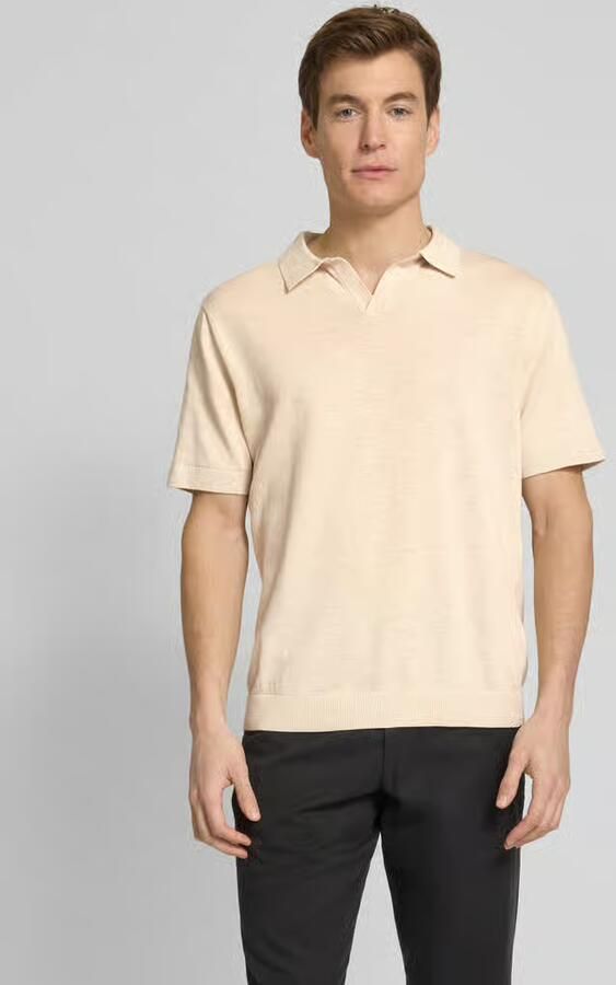 SELECTED MEN Heren Polo's & T-shirts Slhmattis Ss Knit Sun Open Polo Noos Creme - Foto 20