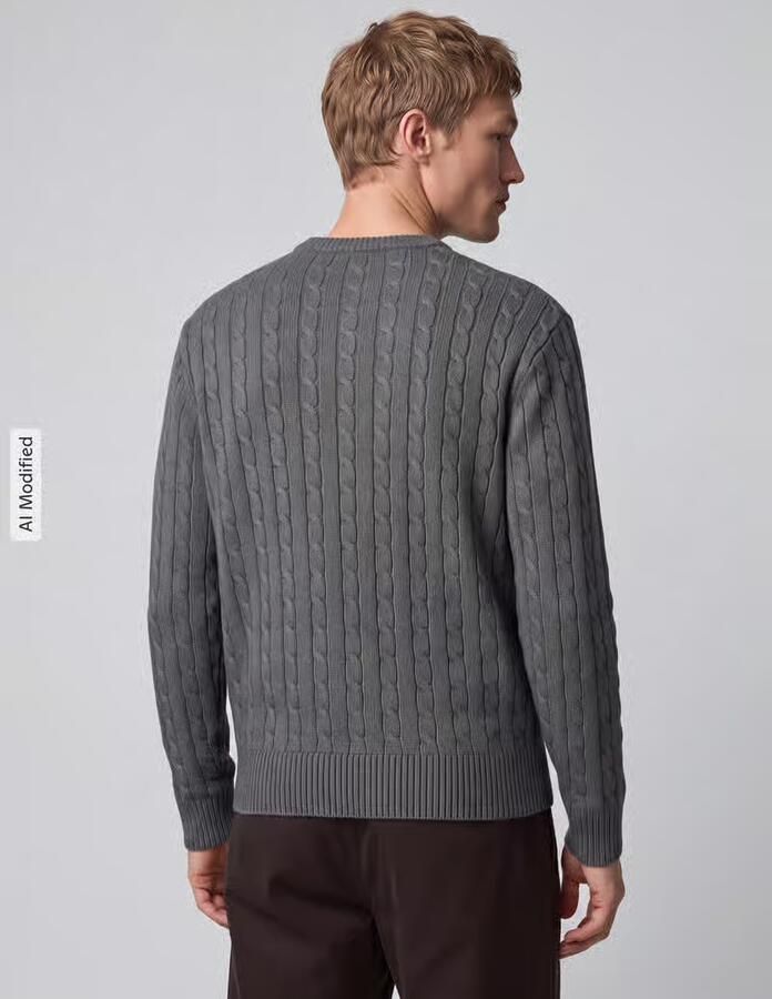 Selected Pullover met kabelpatroonstructuur - Foto 2
