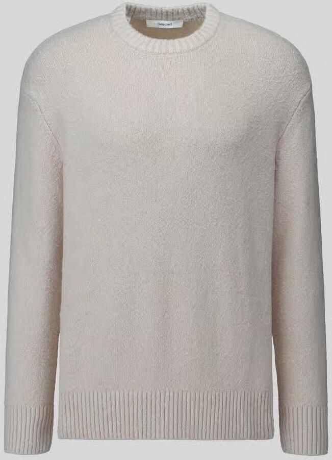 SELECTED MEN Heren Truien & Vesten Slhalex Ls Knit Crew Neck Noos Ecru - Foto 5