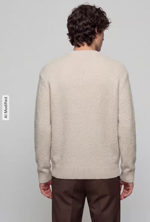 SELECTED MEN Heren Truien & Vesten Slhalex Ls Knit Crew Neck Noos Ecru - Foto 7