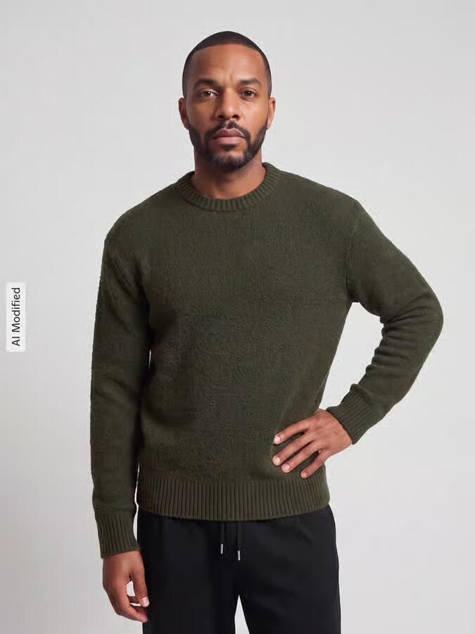 SELECTED MEN Heren Truien & Vesten Slhalex Ls Knit Crew Neck Noos Donkergroen - Foto 6