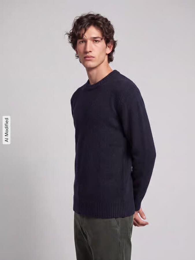 Selected relaxed fit pullover van katoenmix model 'ALEX' - Foto 4