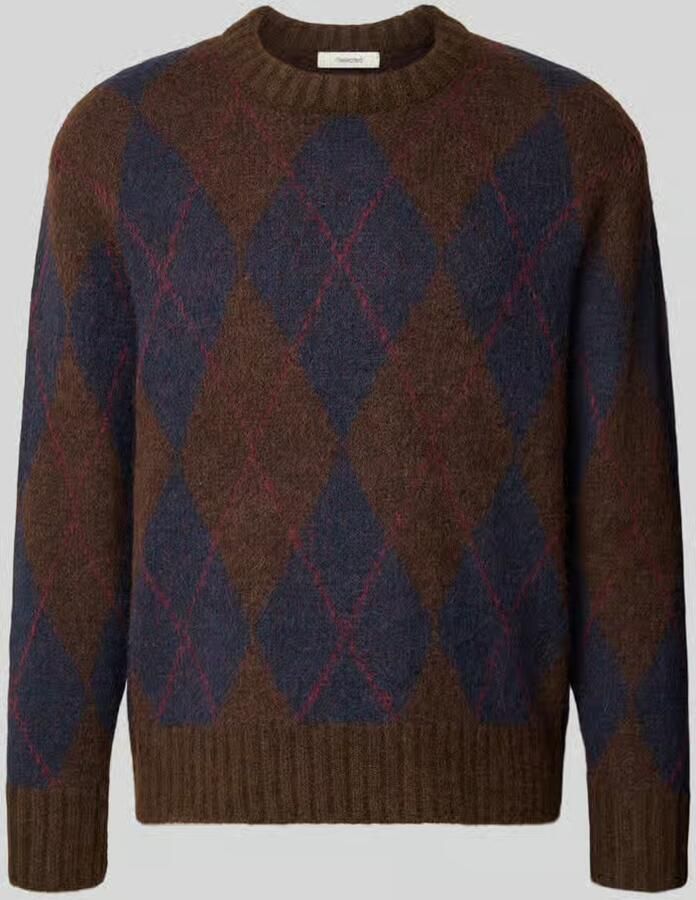 Selected Pullover van alpaca met ribboordjes