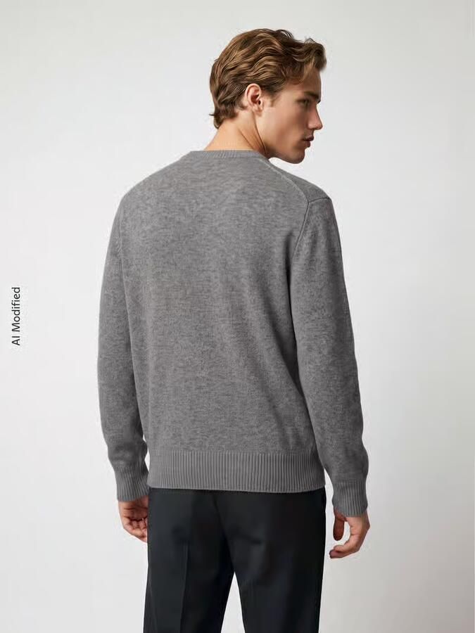 Selected Homme Relaxed fit gebreide pullover van een mix van wol en kasjmier model 'Calle' - Foto 2