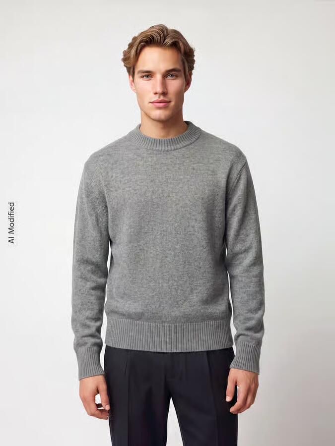 Selected Homme Relaxed fit gebreide pullover van een mix van wol en kasjmier model 'Calle' - Foto 3