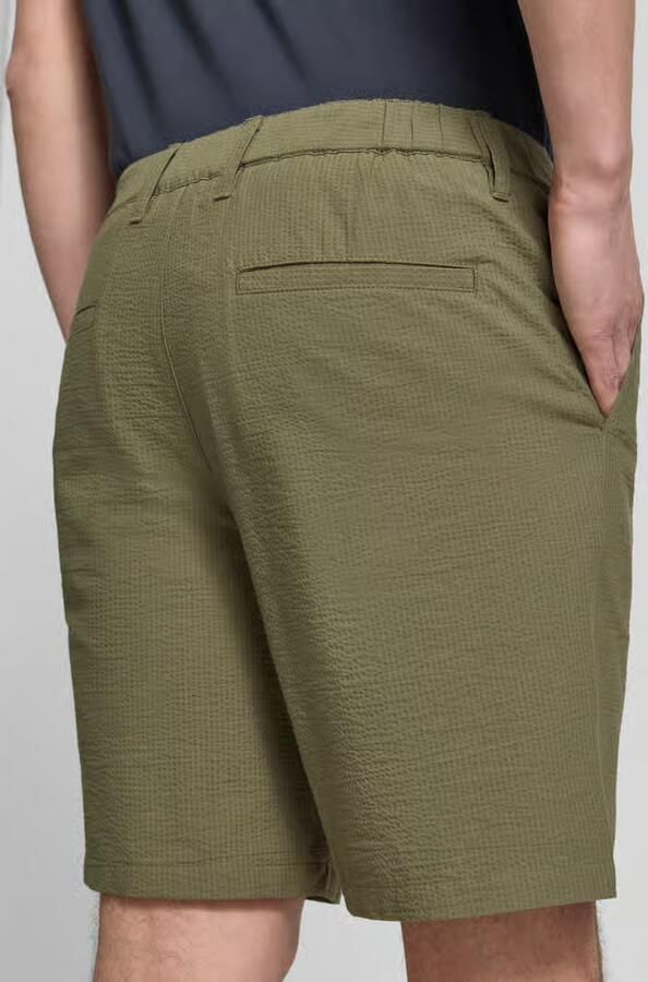 SELECTED MEN Heren Broeken Slhregular-karl Seersucker Shorts Noos Olijf - Foto 5