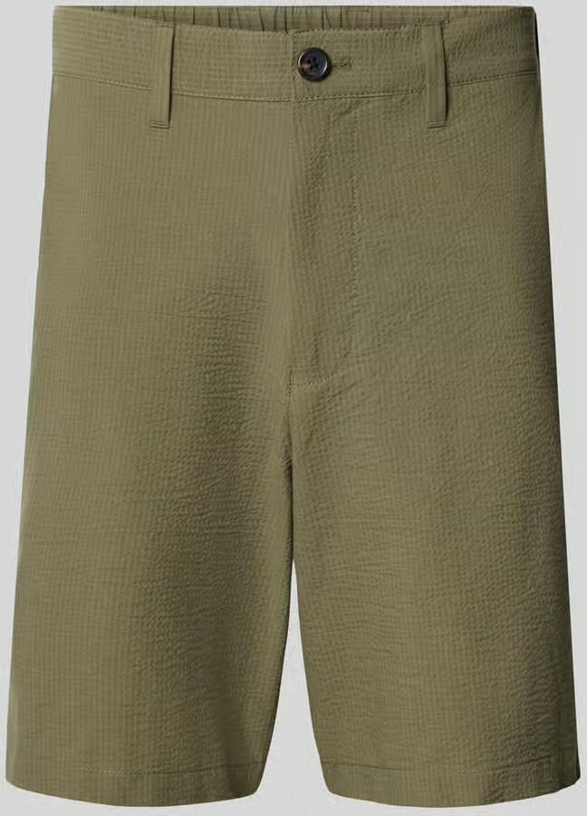 SELECTED MEN Heren Broeken Slhregular-karl Seersucker Shorts Noos Olijf - Foto 6