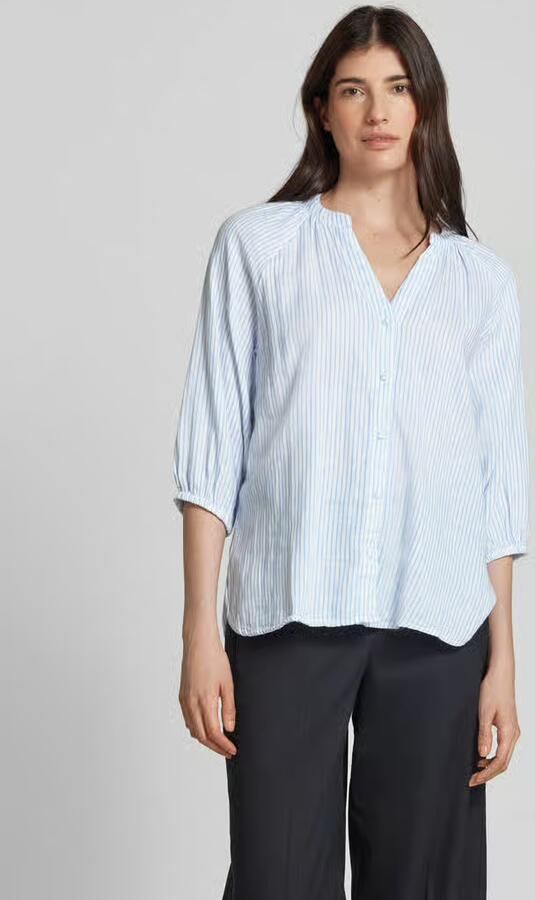 SELECTED FEMME Dames Blouses Slfalberta 3 4 Stripe Shirt Noos Lichtblauw - Foto 2