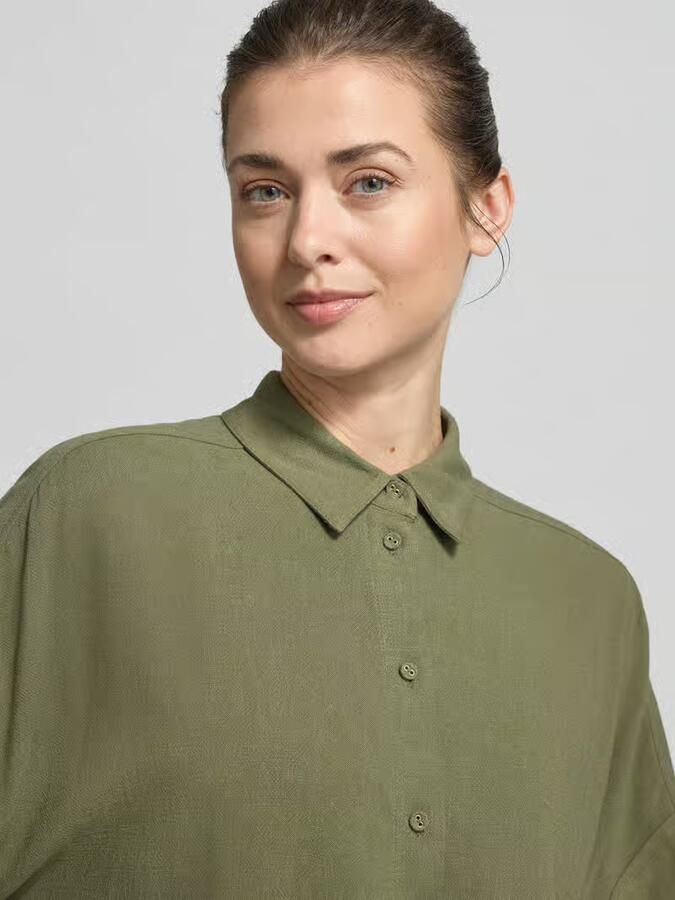 Selected regular fit blouse van een viscose-linnenmix model 'VIVA'