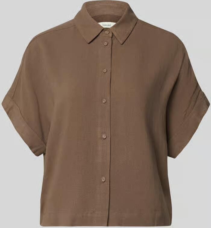 Selected regular fit blouse van een viscose-linnenmix model 'VIVA' - Foto 2