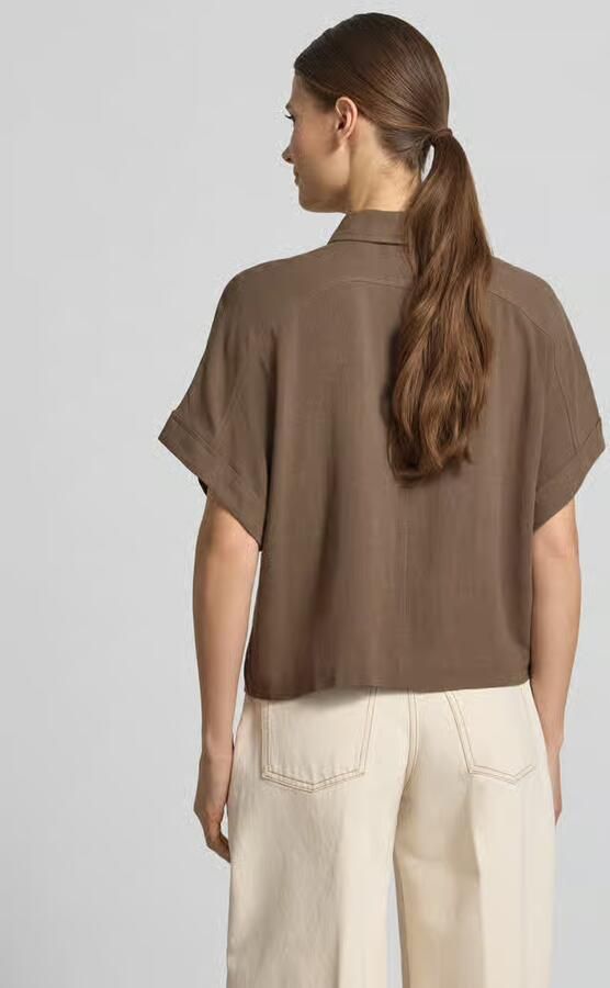 Selected regular fit blouse van een viscose-linnenmix model 'VIVA'
