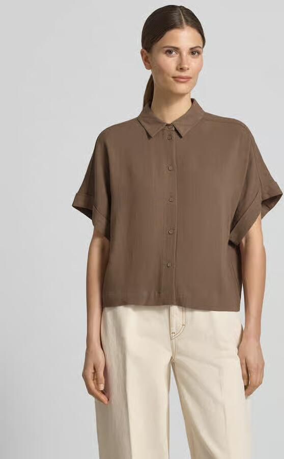 Selected regular fit blouse van een viscose-linnenmix model 'VIVA' - Foto 4