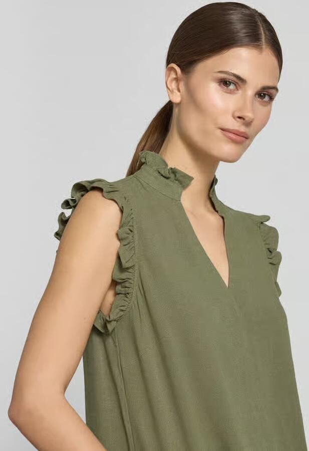 Selected regular fit blousetop met linnengehalte model 'VIVA'