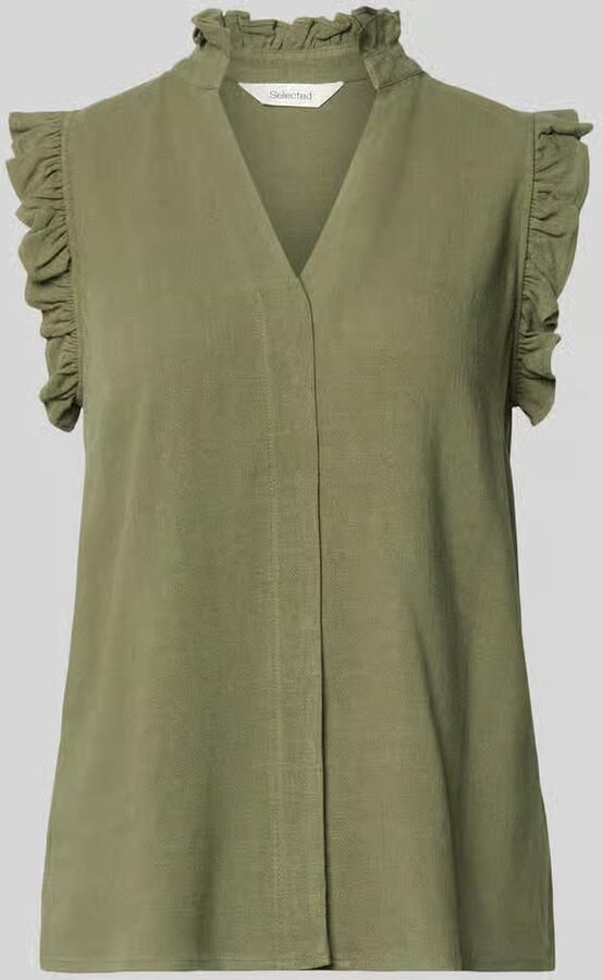 Selected regular fit blousetop met linnengehalte model 'VIVA' - Foto 2