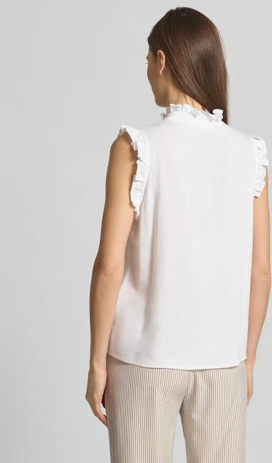 Selected Femme Blousetop van een mix van viscose en linnen model 'VIVA' - Foto 8