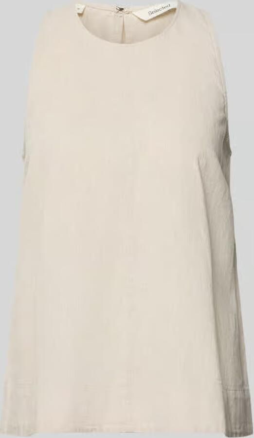 Selected regular fit blousetop van mix van katoen en linnen model 'LUISA' - Foto 6