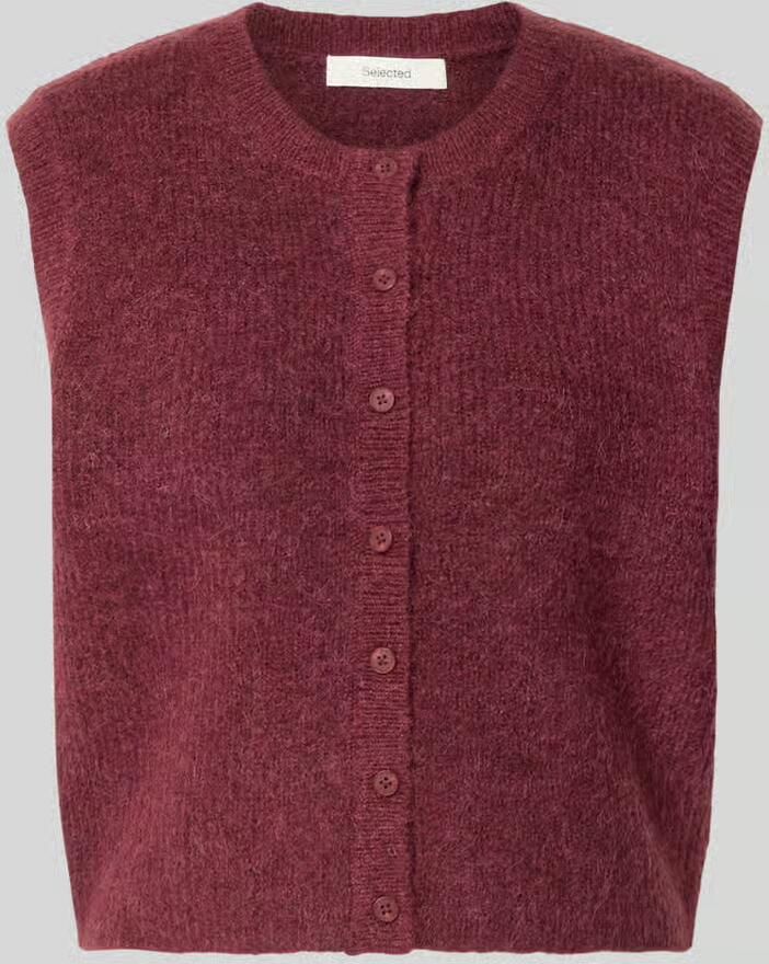 Selected Regular fit bodywarmer van wolmix met alpaca-aandeel model 'LULU'