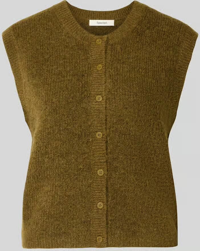 Selected Regular fit bodywarmer van wolmix met alpaca-aandeel model 'LULU'