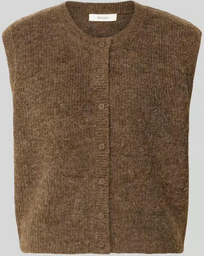 Selected Regular fit bodywarmer van wolmix met alpaca-aandeel model 'LULU'