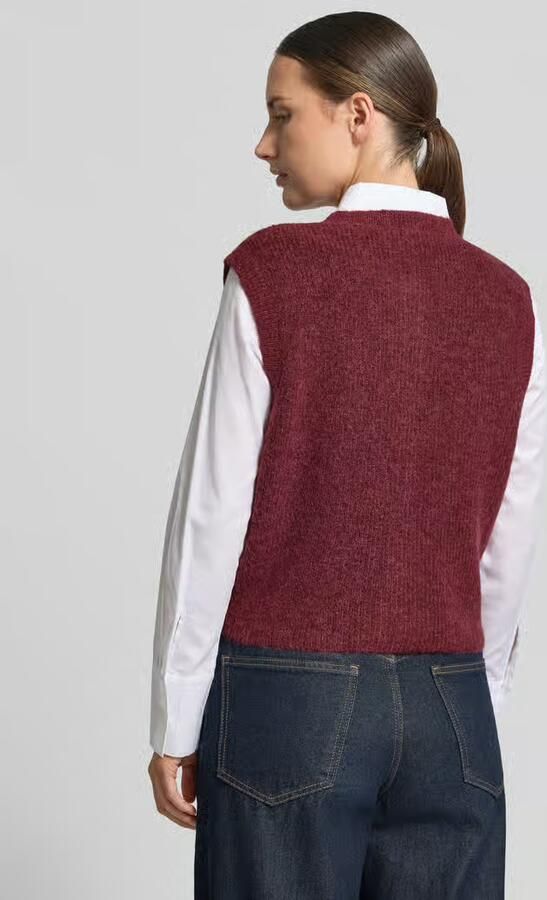 SELECTED WOMEN Dames Truien & Vesten Slflulu Sl Button O-neck Vest Bordeaux - Foto 7
