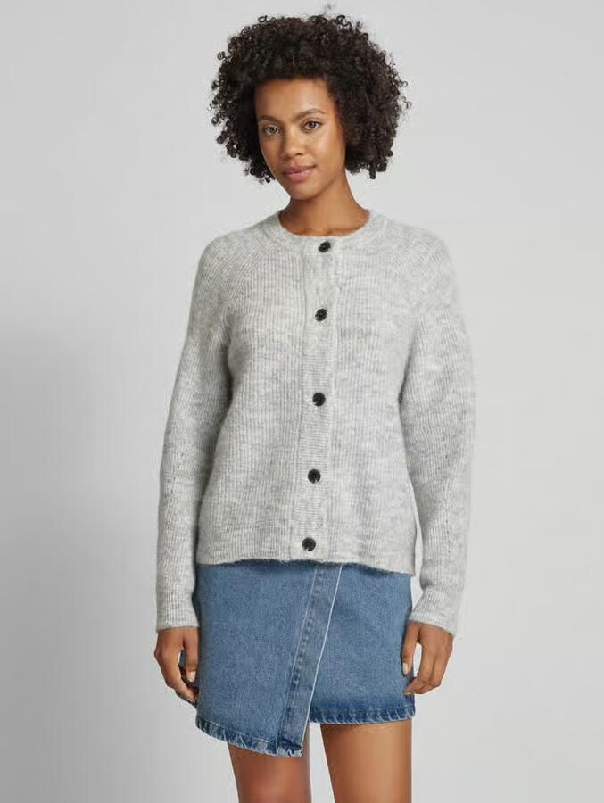 SELECTED FEMME Dames Truien & Vesten Slflulu Ls Knit Short Cardigan Lichtgrijs - Foto 4