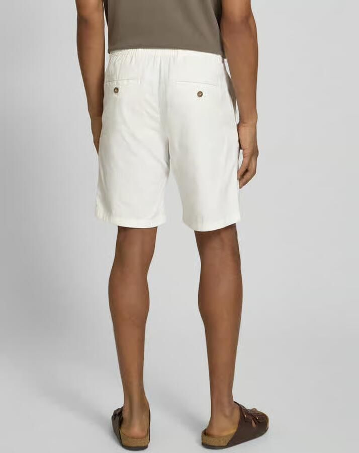 Selected regular fit chino-shorts van mix van katoen en linnen model 'BRODY'