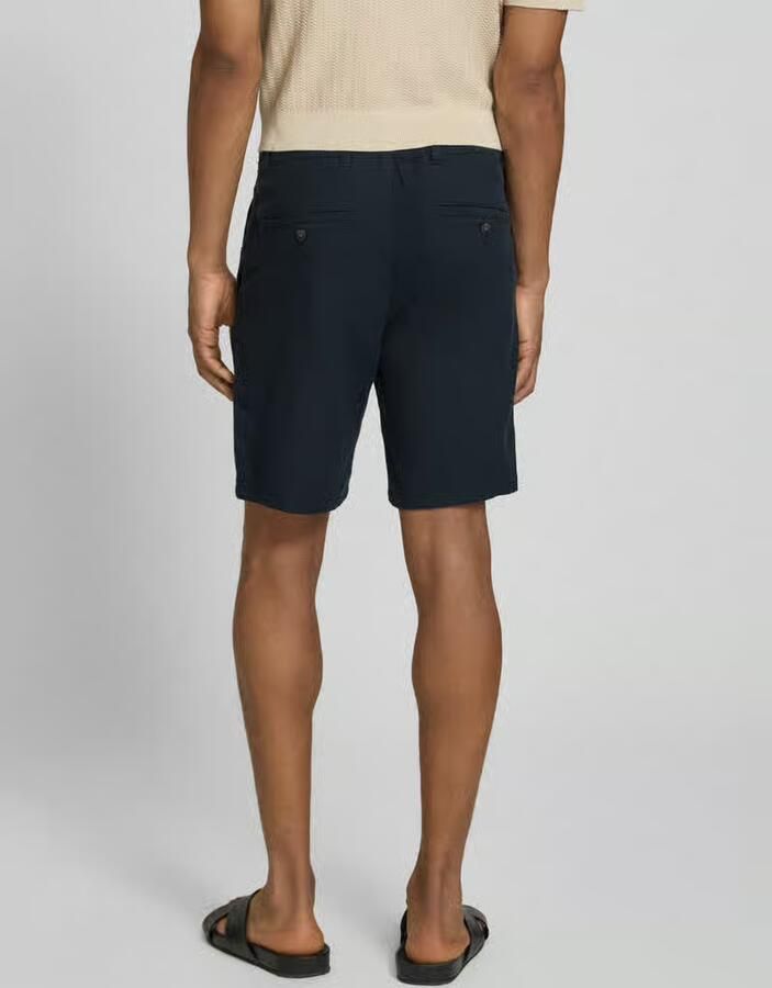 Selected regular fit chino-shorts van mix van katoen en linnen model 'BRODY'