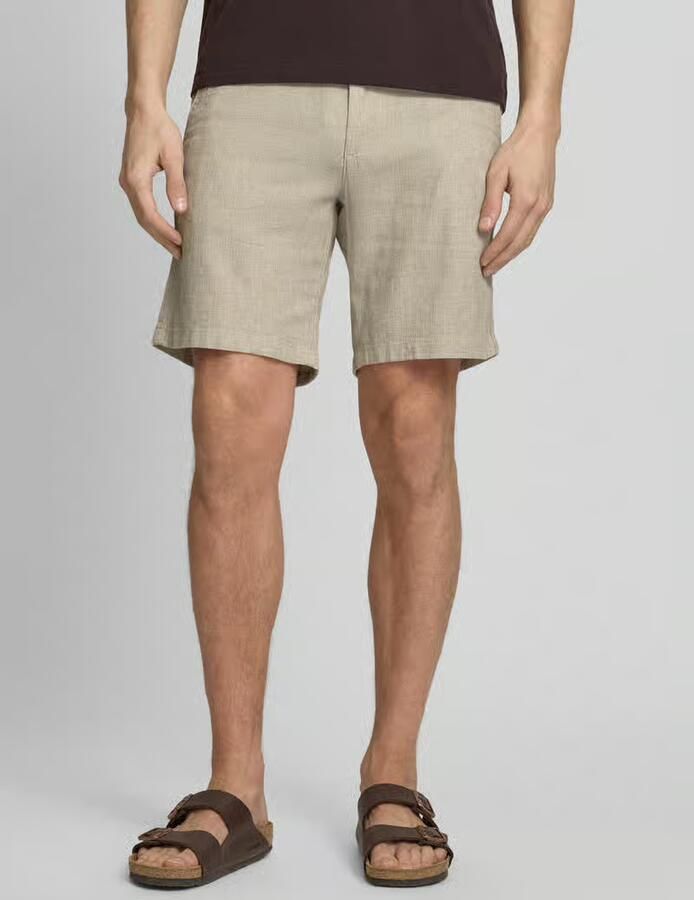 Selected Homme regular fit chino-shorts van mix van katoen en linnen model 'BRODY' - Foto 5