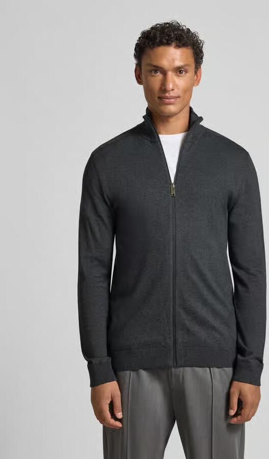 Selected Regular fit gebreid jack van puur katoen model 'BERG' - Foto 6