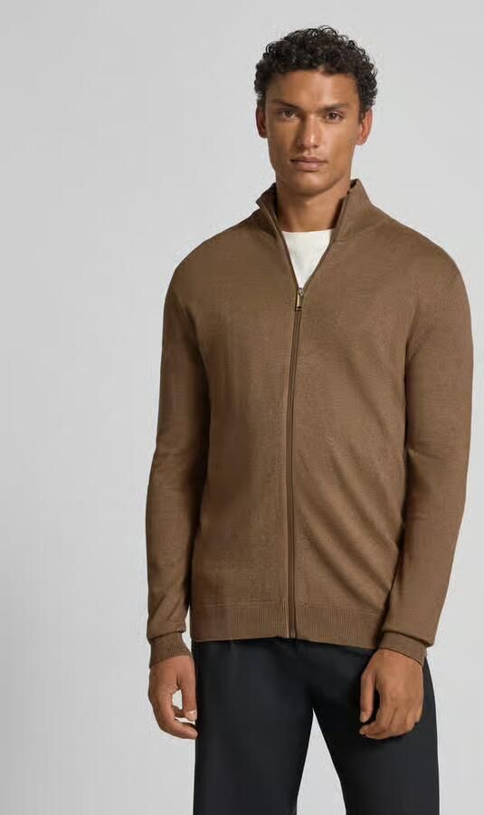 Selected Regular fit gebreid jack van puur katoen model 'BERG' - Foto 11
