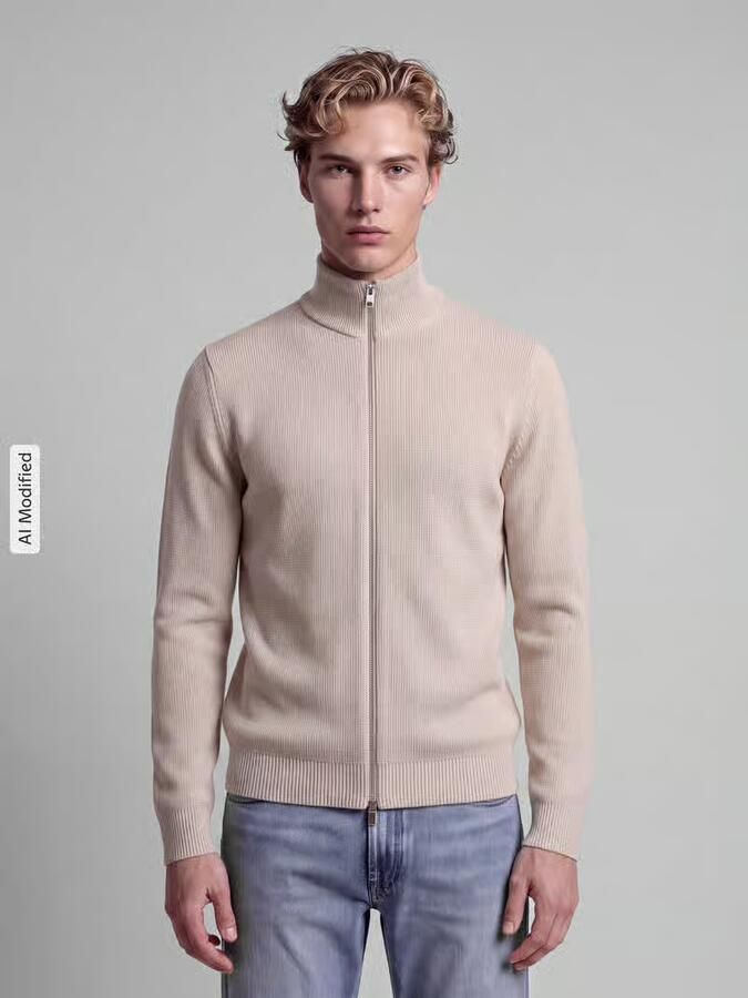 Selected Homme Regular fit gebreid jack van puur katoen model 'DANE' - Foto 2