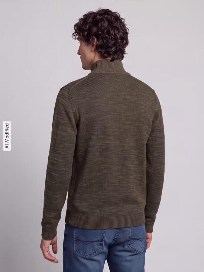 Selected Regular fit gebreid jack van puur katoen model 'DANE' - Foto 3