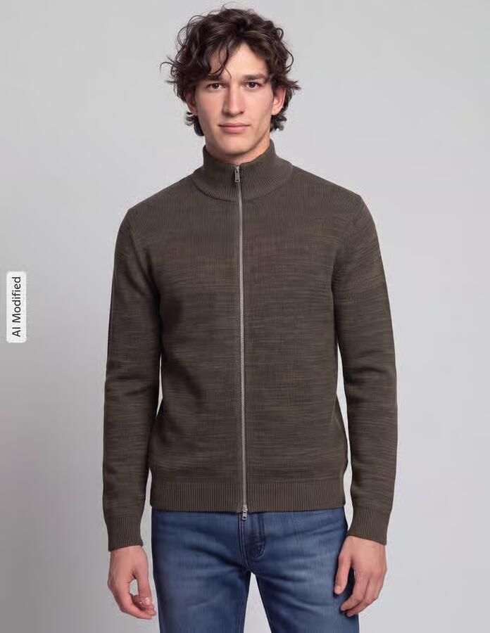 Selected Regular fit gebreid jack van puur katoen model 'DANE' - Foto 2