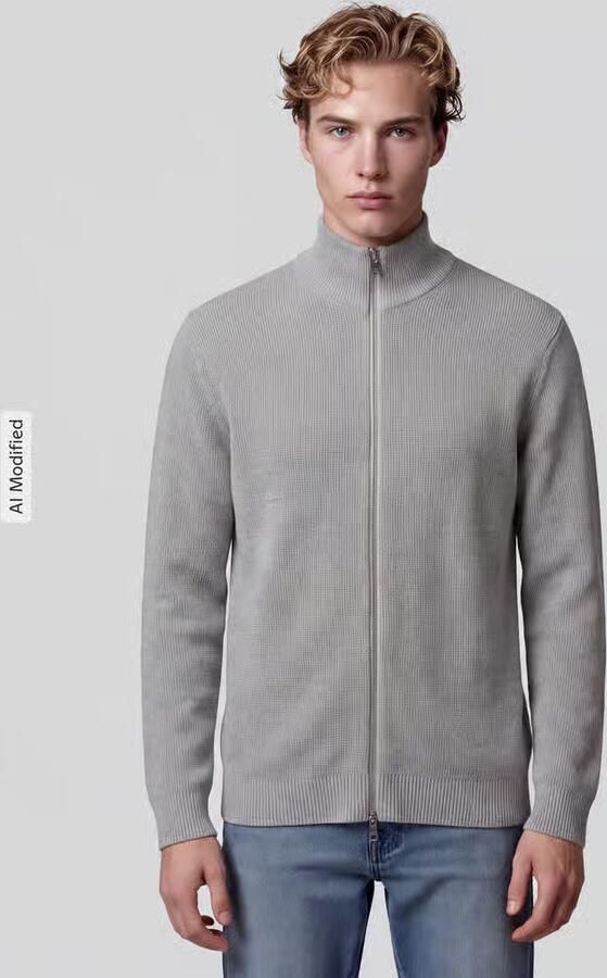 Selected Homme Regular fit gebreid jack van puur katoen model 'DANE' - Foto 4