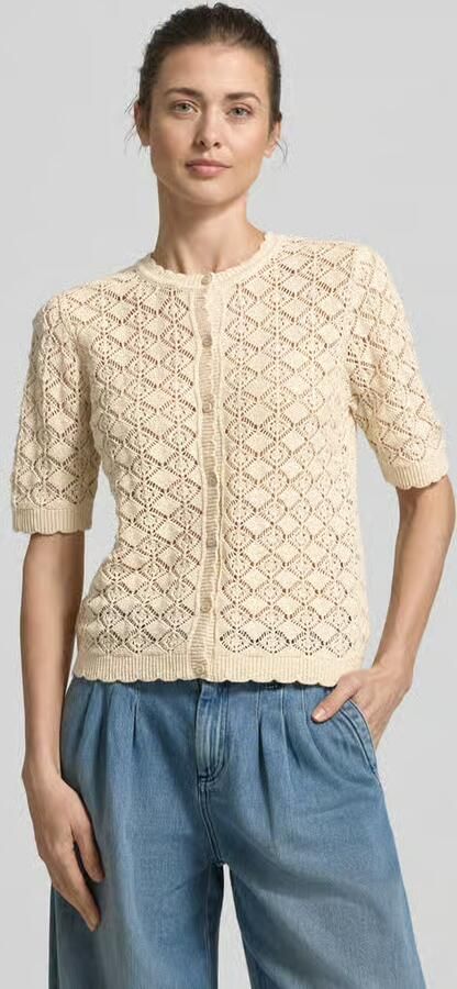 Selected regular fit gebreid jack van puur katoen model 'SOFIA' - Foto 2