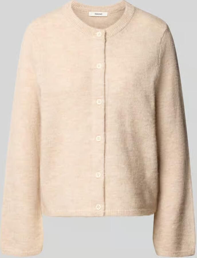 Selected regular fit gebreid jack van wolmix met alpaca-aandeel model 'LULU NEW' - Foto 6