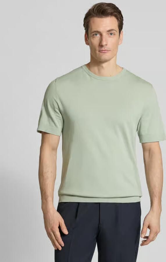 Selected Regular fit gebreid shirt van biologisch katoen model 'TORINO' - Foto 3