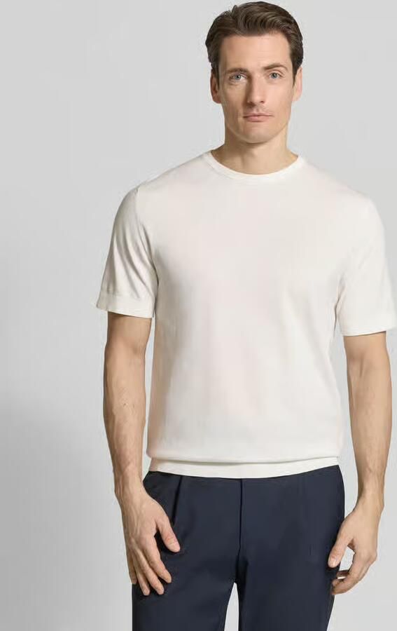 Selected Regular fit gebreid shirt van katoen model 'TORINO' - Foto 4