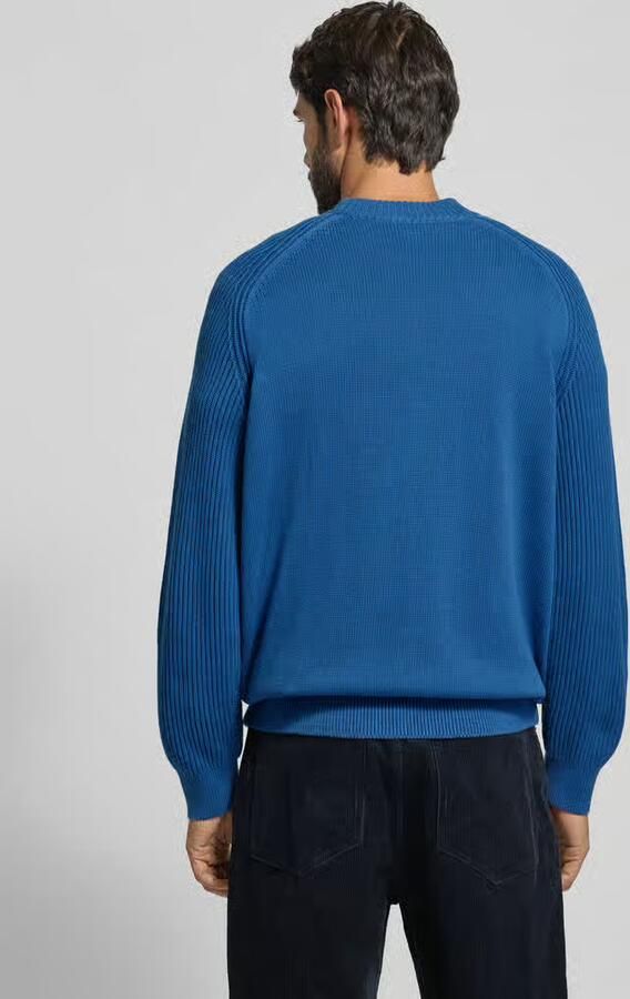 SELECTED MEN Heren Truien & Vesten Slhdereck Ls Knit Relaxer Rib Mock Neck Blauw - Foto 5